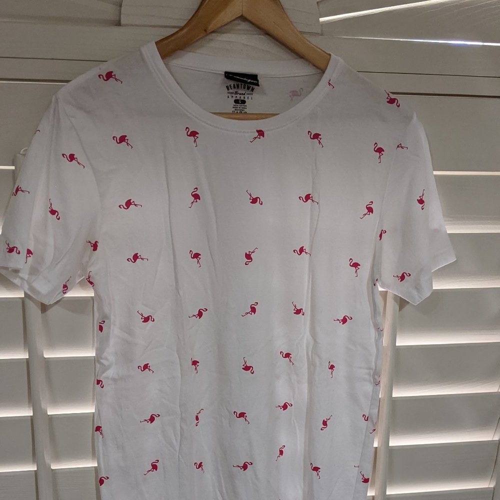 Flamingo White Crew Neck Shirt Size Small Las Vegas